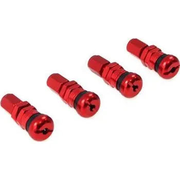 ventilky TurboWorks Bezdušové ventilky na kola, hliník - červené