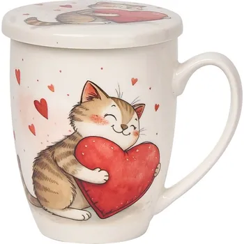DUO porcelain Hrnek na bylinky 350 ml - Kotě s velkým srdcem