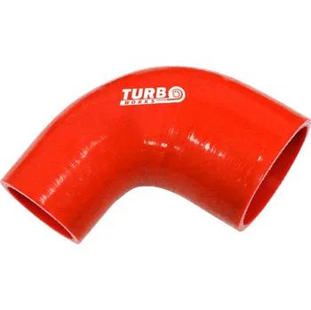 Spojovací materiál motoru Silikonová redukce TurboWorks červená 90° 70-76mm