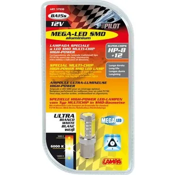 Autožárovka LAMPA Italy Žárovka 12V Hyper-LED 8+12SMD (P21W) BA15s - bílá, 1 ks