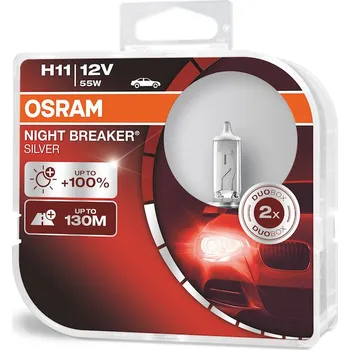 Autožárovka OSRAM Night breaker Silver +100% 12V H11 55W PGJ-2 autožárovky, sada (2 ks)