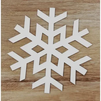 Vánoční dekorace Bílý výřez na okno - vločka č.2 - 8cm