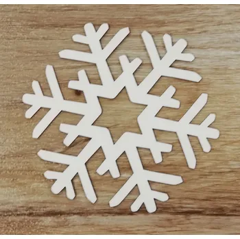 Vánoční dekorace Bílý výřez na okno - vločka č.6 - 9cm