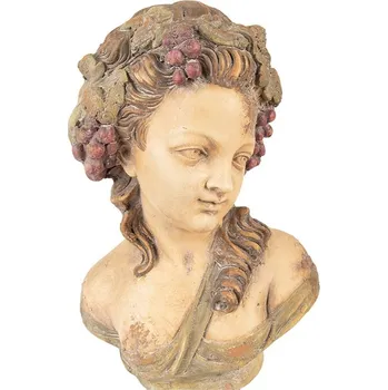Béžovo-hnědá antik dekorace busta žena - 24*18*28 cm