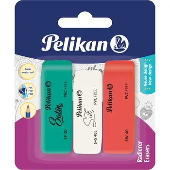 Pryž Pelikan guma na tužku RW SP S+S – PVC‑free, 3 barvy, na grafit
