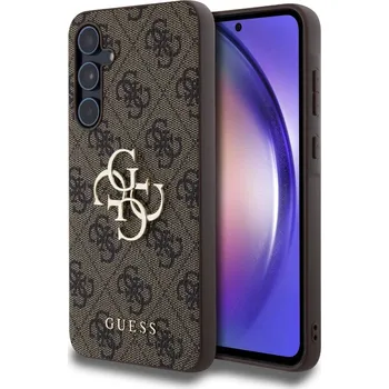 Náhradní kryt pro mobilní telefon Guess PU 4G Metal Logo zadní kryt pro Samsung Galaxy A55 5G Brown