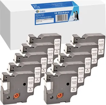 Kotouček do pokladny a tiskárny štítků páska do štítkovače sada 10 ks G a G BB-D-G-D1-45803-10 kompatibilní náhradní DYMO 45803 Barva pásky: bílá Barva písma: černá 19 mm 7 m