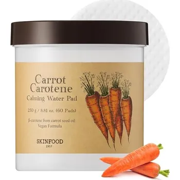SKINFOOD – Carrot Carotene Calming Water Pad – Hydratační pleťové polštářky s výtažkem z mrkve – 60 ks