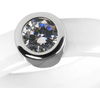 Prsten BM Jewellery Dámský keramický prsten se zirkonem Viktorie S52120