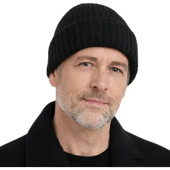 Čepice CTH Ericsson Zimní černá unisex čepice CTH Ericson - 100 % vlna - Nelson Wool Knit Velikost: Unisize (S-XL)