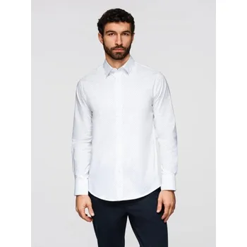 Pánská košile Ombre Clothing Bílá pánská košile s drobným vzorem V1 K698