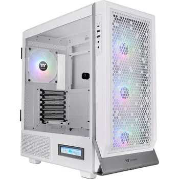 PC skříň Thermaltake CA-1X5-00M6WN-00 midi tower herní pouzdro bílá 4 předinstalované LED ventilátory, boční okno