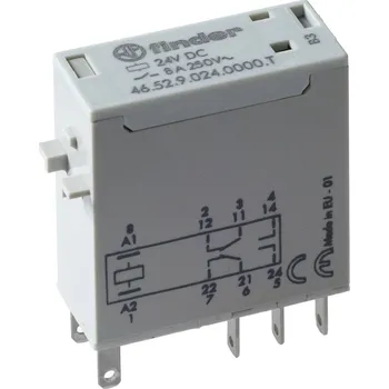 Relé Finder 46.52.9.024.5000T relé, 8 A, 2 přepínací kontakty, 1 ks