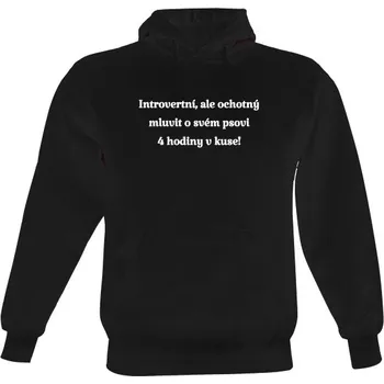 Pánská mikina Pánská mikina s kapucí s potiskem Introvertní, ale ochotný.. pánské