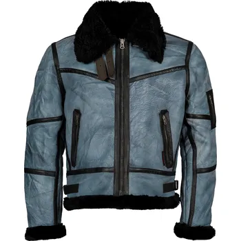 Pánská Kožená Zimní Bunda Bomber Aziel Pravý Kožíšek Brixton Velikost: 4XL