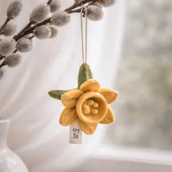 Velikonoční dekorace Gry & Sif Plstěný závěsný narcis žlutý