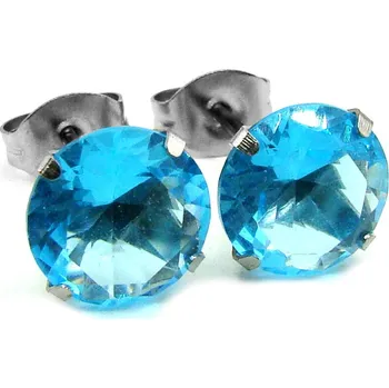 Náušnice RajSperku Náušnice z Chirurgické oceli s kamínkem 0,8 cm tyrkysové NS260134 dárkové balení zdarma