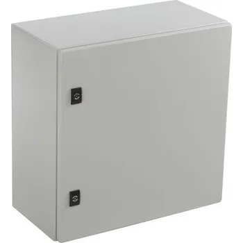 Elektroinstalační krabice Nástěnná krabice IP66 s neprůhlednými dvířky Ocel šedá 500 x 500 x 250mm Spacial CRN