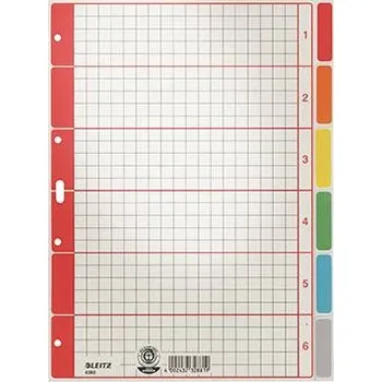 Kartotéka Leitz 4350 rejstřík DIN A4 prázdná karton šedá 6 karet 43500085