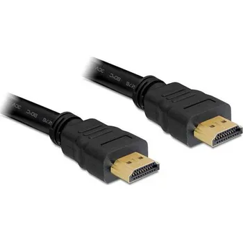 Audio kabel Delock HDMI kabel Zástrčka HDMI-A 15 m černá 82710 kulatý, 4K UHD, pozlacené kontakty, kroucený HDMI kabel