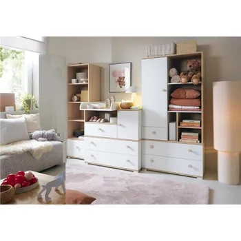 Dětský pokoj Dětský pokoj Zoya, sestava B2, s přebalovacím pultem, dub piškotový/bílá lux, 305 cm