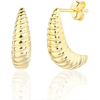 Náušnice Bealio BEALIO 14056 Stříbrné náušnice CROISSANT zlacené 03-14056-4051