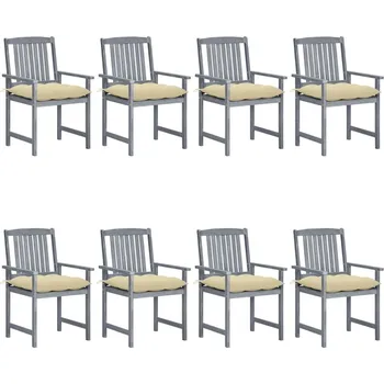 OMAXI Zahradní židle s poduškami 8 ks masivní akáciové dřevo šedé 508435