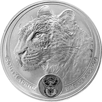 Rand Refinery Stříbrná investiční mince Leopard 1 Oz | Big Five I | 2020 | 31,1 g