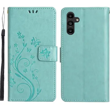 Pouzdro na mobilní telefon Flowers knížkové pouzdro na Samsung Galaxy S26+ - modrozelené