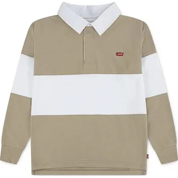 Chlapecké tričko Dětské tričko s dlouhým rukávem Levi's TIMELESS RUGBY POLO 8EP601 béžová 80X, vel. 104