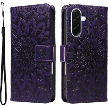 Pouzdro na mobilní telefon Sunflower knížkové pouzdro na Samsung Galaxy A37 5G - tmavěfialové