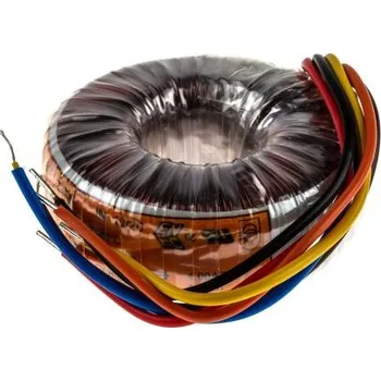 Transformátor Toroidní transformátor, počet výstupů: 2, sekundární napětí: 2 x 12V ac, 4.5kV ac, Měděný vodič, ukončovací vodič, 60