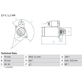 Startér Startér BOSCH 0 986 021 550