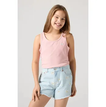 Dětský top Levi's LVG MEET AND GREET RIBBED TANK 4EK116 růžová 30A, vel. 164