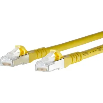 Datový kabel Metz Connect 1308452077-E RJ45 síťové kabely, propojovací kabely CAT 6A S/FTP 2.00 m žlutá s ochranou 1 ks
