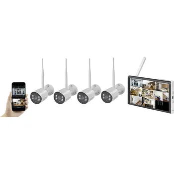 Bezpečnostní detektor Sygonix SY-6330460 bezdrátový-sada bezpečnostní kamery 8kanálový se 4 kamerami 1920 x 1080 Pixel 2.4 GHz