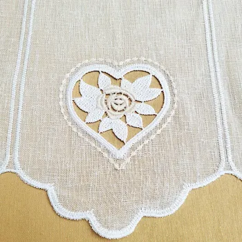 ZIBITEX Vitrážová záclona SRDÍČKO BÉŽOVÉ 70 cm