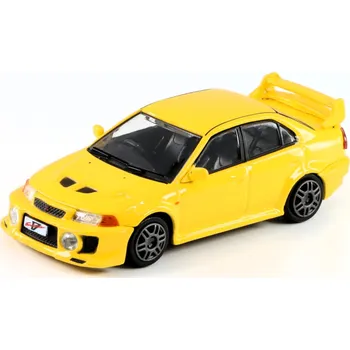 autíčko Mitsubishi Lancer Evo VII RHD žlutý 1:64 - BM Creations Mitsubishi Lancer Evolution - kovový model
