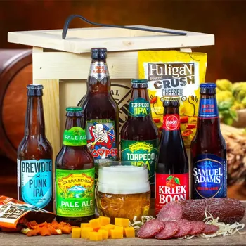 Dárkový potravinový koš Bedna Pivař Standardní víko