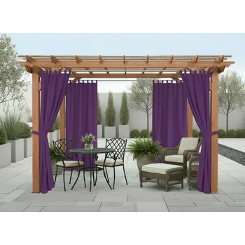 Zahradní stavba Venkovní zahradní závěs s poutky SANTIAGO color 29 fialová, různé rozměry (cena za 1 kus) + dárek úvaz MyBestHome Rozměr: 155x220 cm