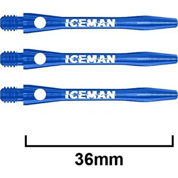 Příslušenství pro šipky Násadky na šipky Red Dragon Iceman hliníkové modré, krátké, 36mm