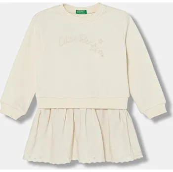 Dívčí šaty Dívčí šaty United Colors of Benetton 345ZGV02L.P.Seasonal béžová 02X, vel. 104
