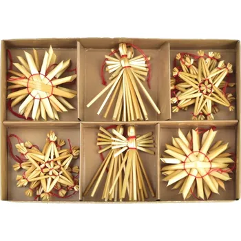 Vánoční ozdoba Slaměné ozdoby, 18 ozdob