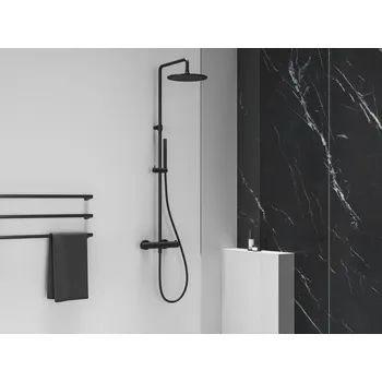 Sprchový set ES 091.20BLM Sprchový sloup s termostatickou baterií, posuvný, se sprchovým setem, černá matná