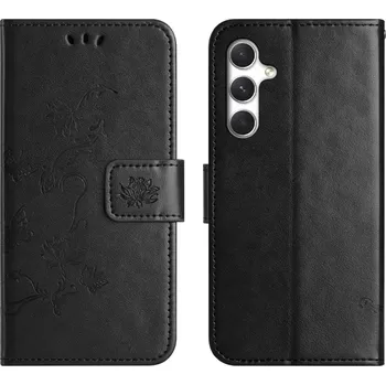 Pouzdro na mobilní telefon Flower knížkové pouzdro na Samsung Galaxy A57 5G - černé