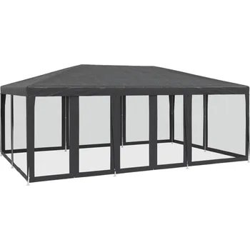 Zahradní stan OMAXI Party stan s 10 síťovanými bočnicemi antracitový 6 x 4 m HDPE 806957