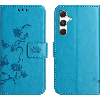 Pouzdro na mobilní telefon Flower knížkové pouzdro na Samsung Galaxy A57 5G - modré