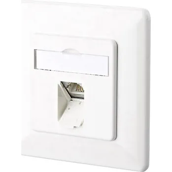 Kancelářská technika Metz Connect 1307371002-I síťová zásuvka pod omítku panel s čelní deskou a rámečkem CAT 6 1 port čistě bílá