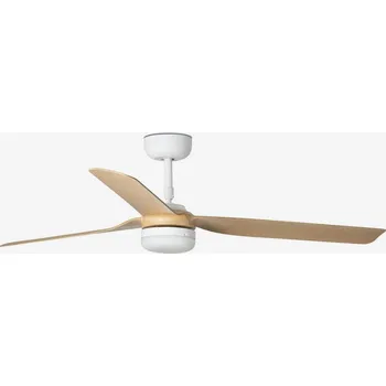 PUNT M LED, bílá/světlé dřevo, stropní ventilátor s DC motorem - FARO