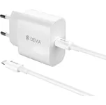 Devia síťová nabíječka Smart PD GaN 30W 1x USB-C bílá + kabel USB-C - Lightning